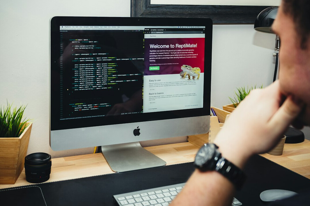 programmer coding at desk