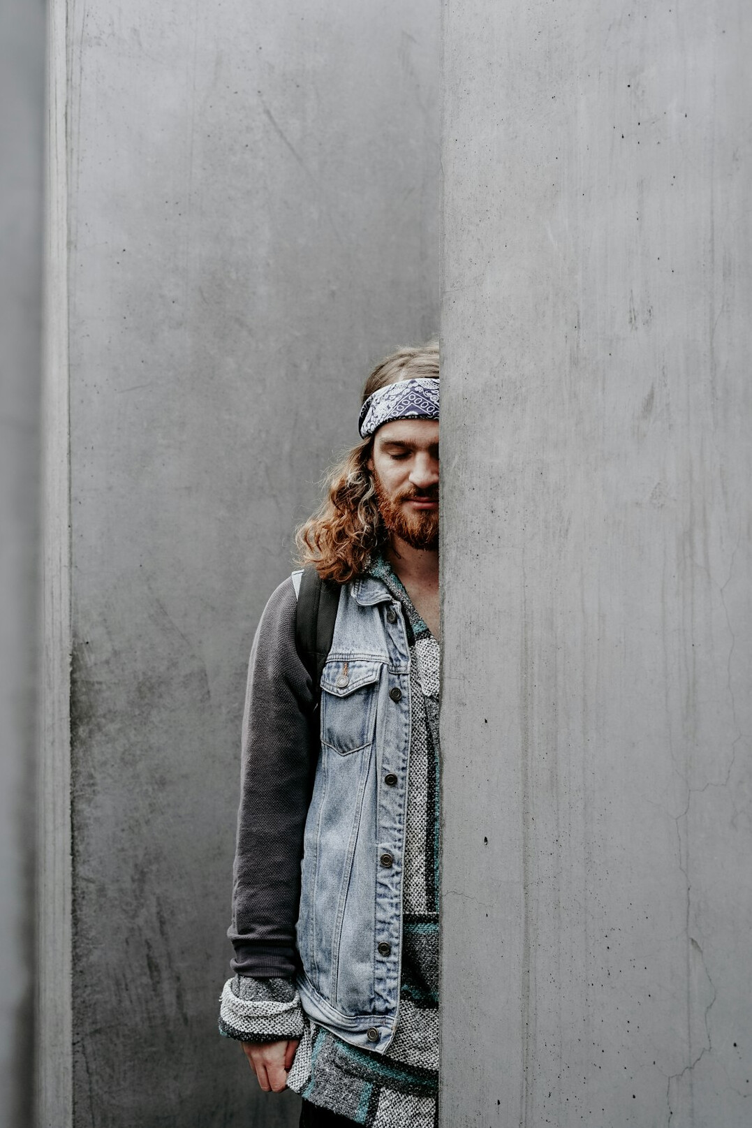 Portrait of a bearded man looking at the camera